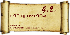 Gálfy Enciána névjegykártya